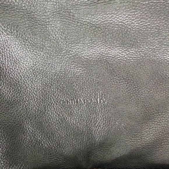 Cynthia Rowley Black Leather Large Hogo Purse with Brown Strap - Picture 3 of 14